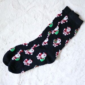 Black Santa Christmas Tube Socks